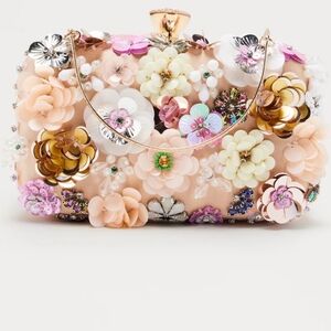 Floral Embellished Clutch Bag